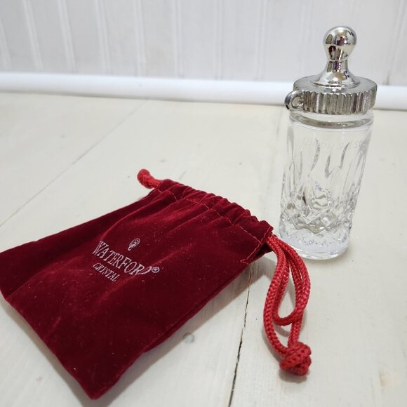 Vintage Waterford Crystal “Baby’s First Christmas” Baby‎ Bottle w/ Velvet Bag - Picture 3 of 12